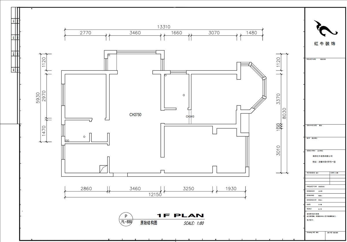 刘小勇｜中南世纪雅苑一期8-501-115㎡-现代简约风格｜3室2厅1卫｜新房装修｜定制家｜全包16万｜00_01原始结构图